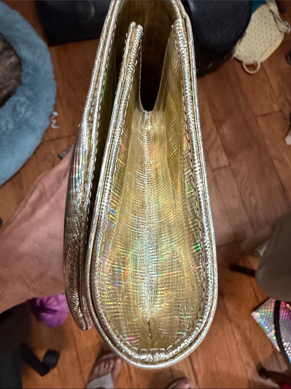 Christian Louboutin Holographic Silver and Red Clutch. EUC!! - Picture 5 of 6